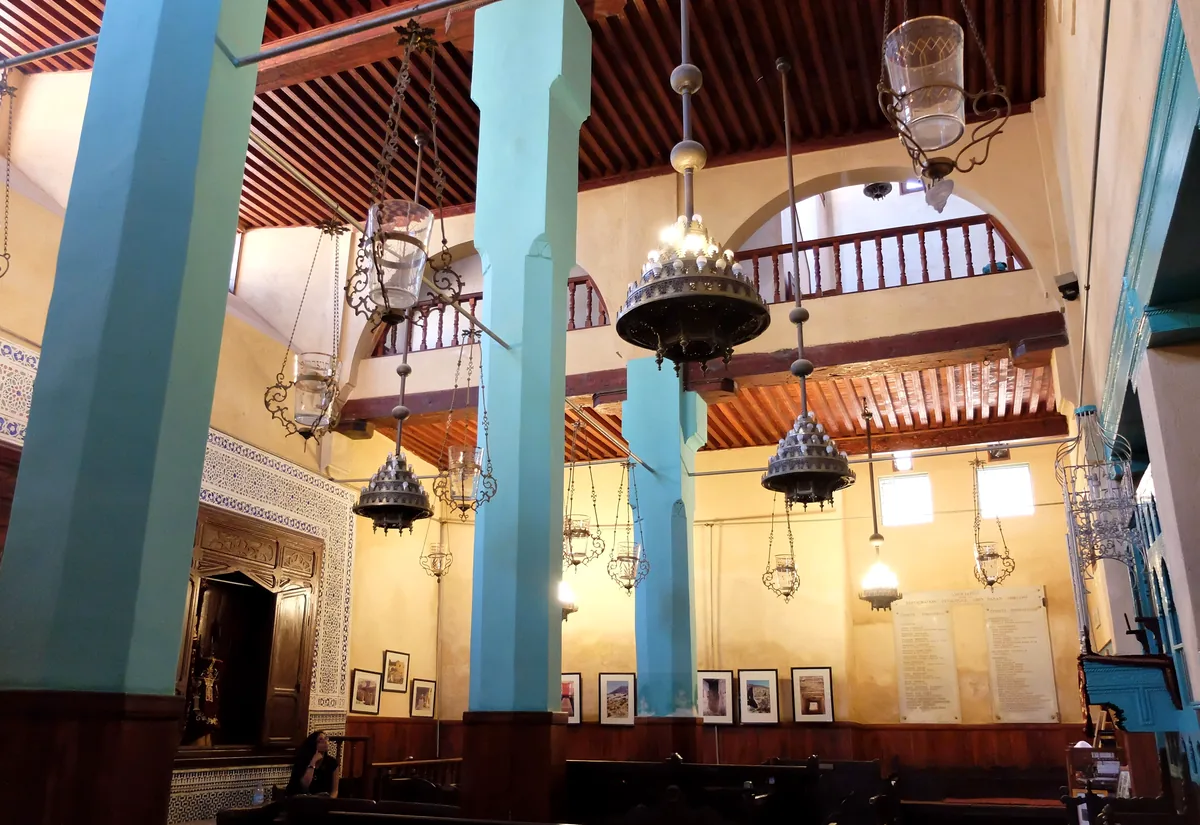 Interior of the Ibn Danan synagogue in the mellah of Fez